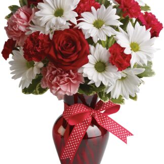 Hugs and Kisses Bouquet with Red Roses