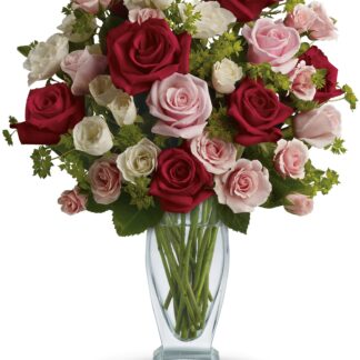 Colorful Creation with Red Roses