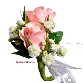 Soft Pink Piggy Back Boutonniere