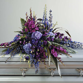 Purple Tone-on-Tone Casket Spray