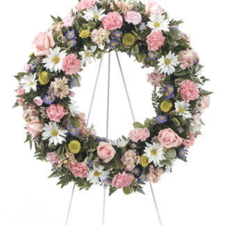 Pink/Peach Standing Wreath