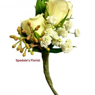 Premium White Piggy Back Boutonniere