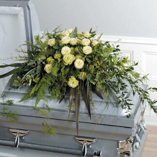 Foilage and Rose Casket Spray