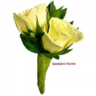 White Piggy Back Boutonniere