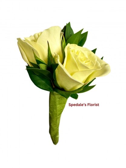 White Piggy Back Boutonniere