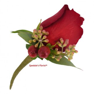 Special Red Rose Boutonniere <br><span class="local-delivery-disclaimer" style="text-decoration: none; font-size: 0.5em; color: #FF0000;">• Local Delivery Only</span>