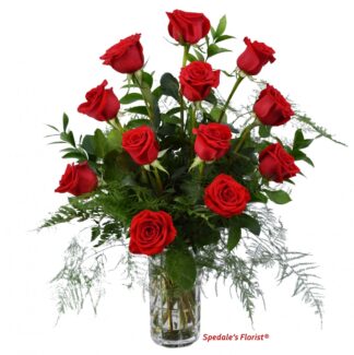 Roses in Keepsake Crystal Vase